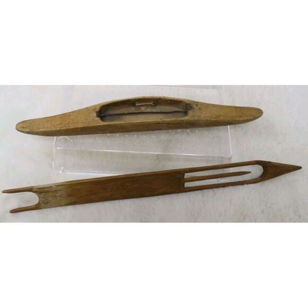 Vintage Rustic Handmade Wooden Weaving  13.5" Boat Shuttle Ridgeway‎ Net Repair